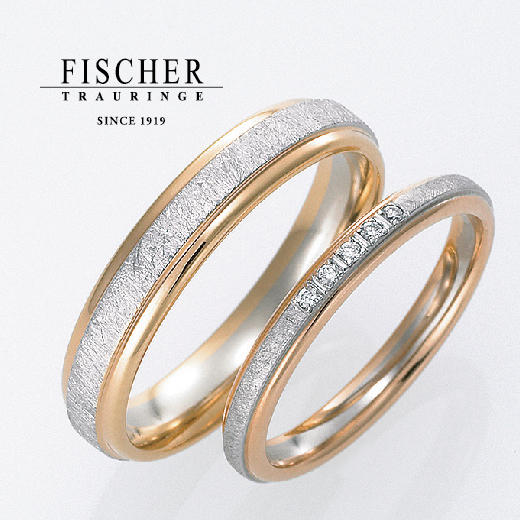 和歌山で着け心地にこだわった結婚指輪ブランドのフィッシャーのアイスマットのコンビリングデザイン