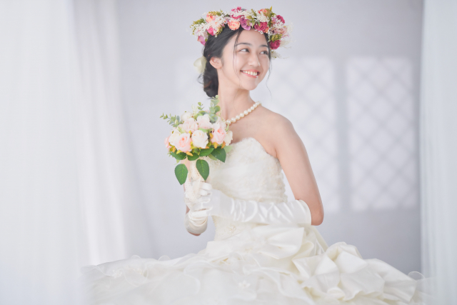 岸和田市の真珠パールネックレスの使用シーン結婚式・披露宴